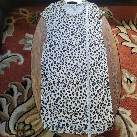 Time and Tru Leopard Brown Print Bodycon Maternity Dress Size Women Maternity L - Picture 10 of 12